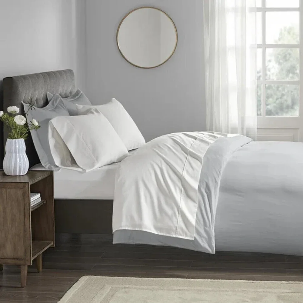 Beautyrest Sheet Set Full White Wrinkle Resistant 400 Thread Count 4-Piece BED63
